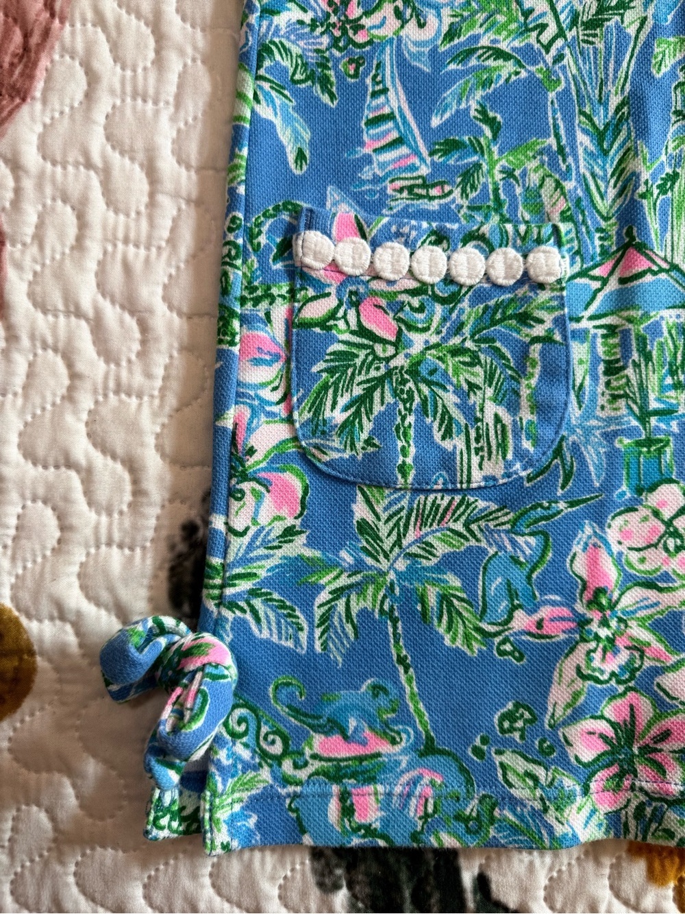 Lilly Pulitzer Preppy Tropical Shift Dress with White Embroidery Vacation Cruise - Picture 6 of 7